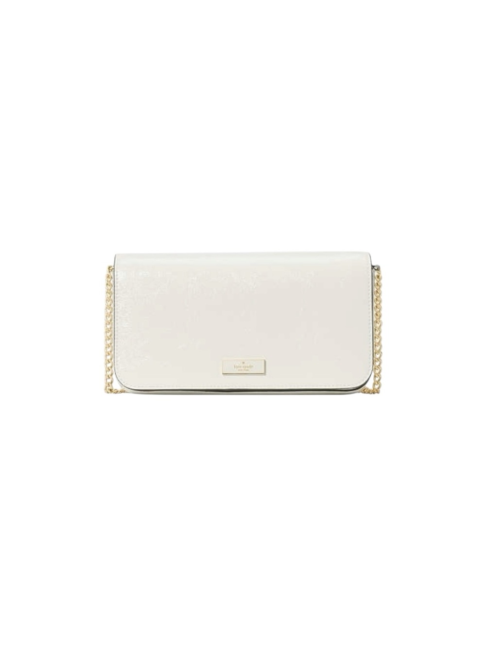 Kate Spade Bridget Cream and Gold Crinkle Patent Crossbody Meringue NWT